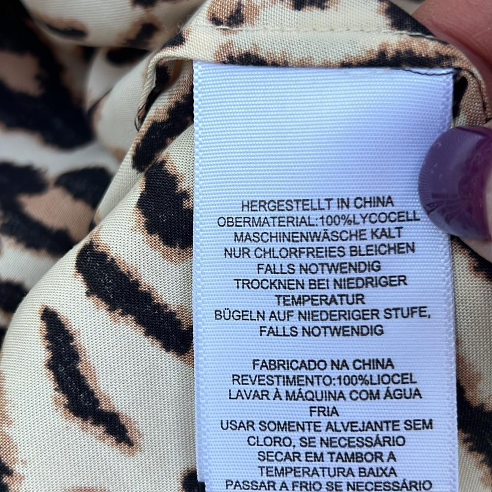 NWT Joie Lidelle C Ecru Leopard Print Button Front Blouse Size XS - Picture 13 of 13